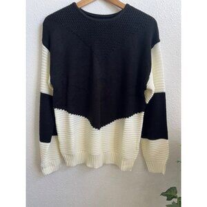 NWT womens chevron two-tone pullover stretchy sweater size S/M